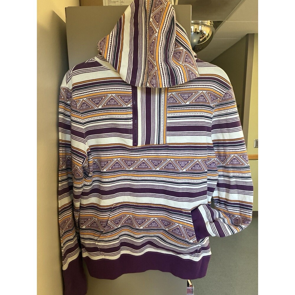 Cruel Purple Aztec 1/4 Zip Hoodie Sweatshirt M Retro Skater Geometric Western